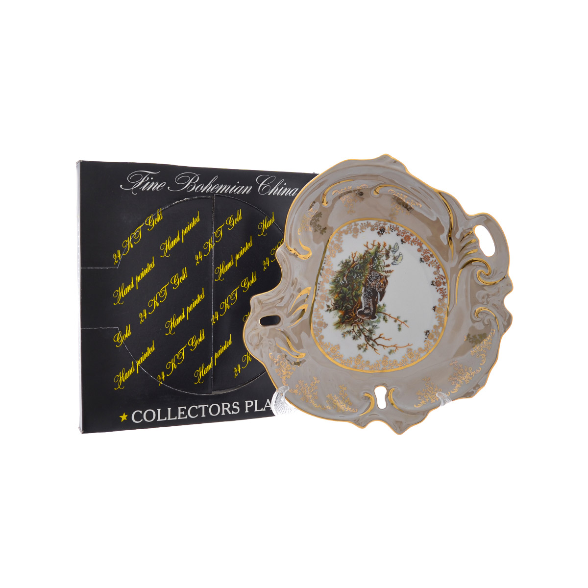 Салатник ракушка Queen's Crown Охота Бежевая 28 см 3