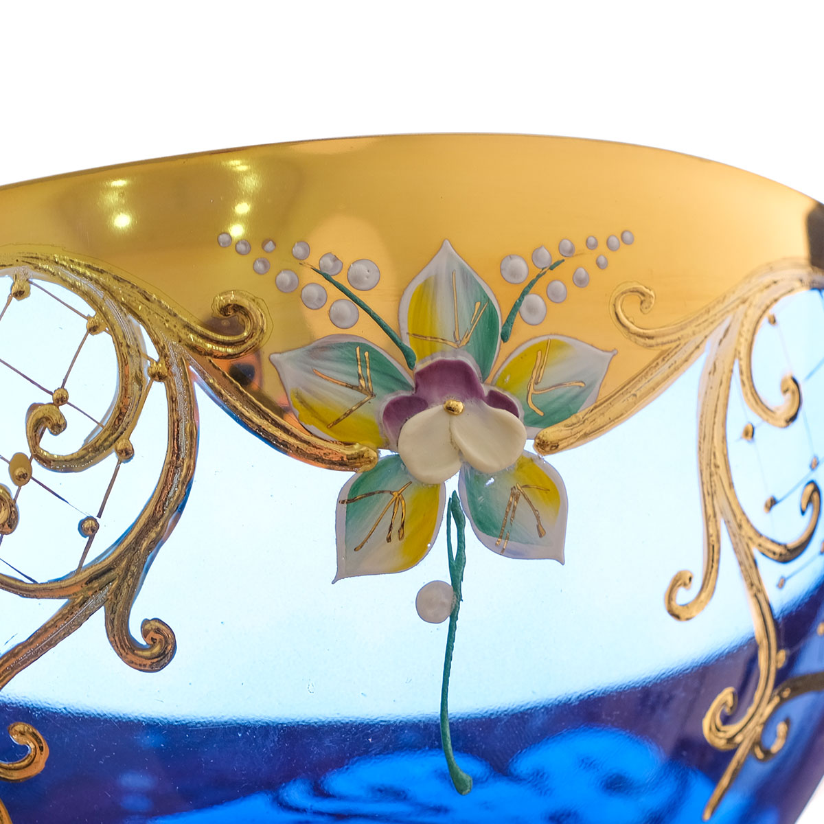 Конфетница на ножке голубая AS Crystal 21 см (1шт) 4