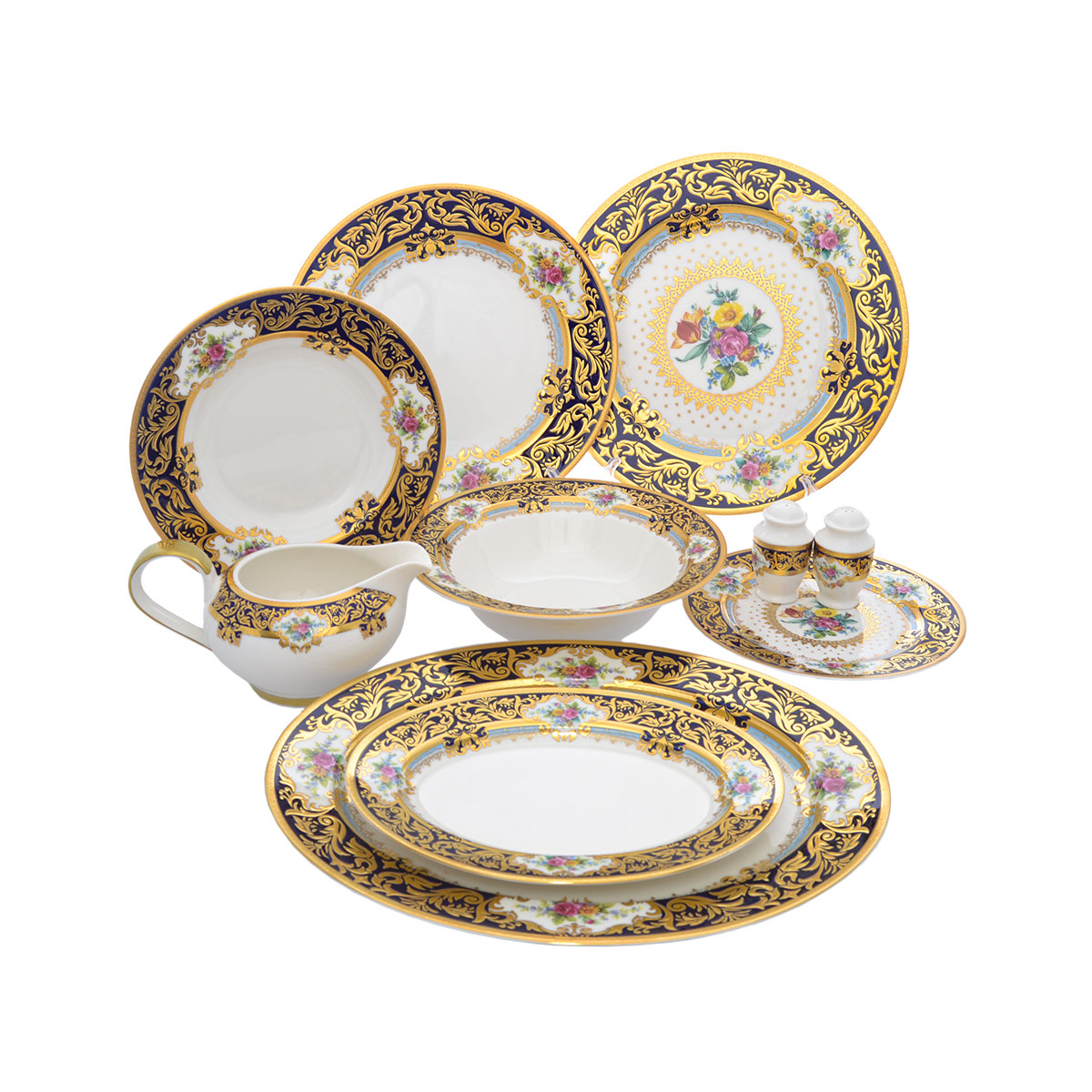 Столовый сервиз Falkenporzellan Opal Cobalt Gold 6 персон 25 предметов (без супника) 1