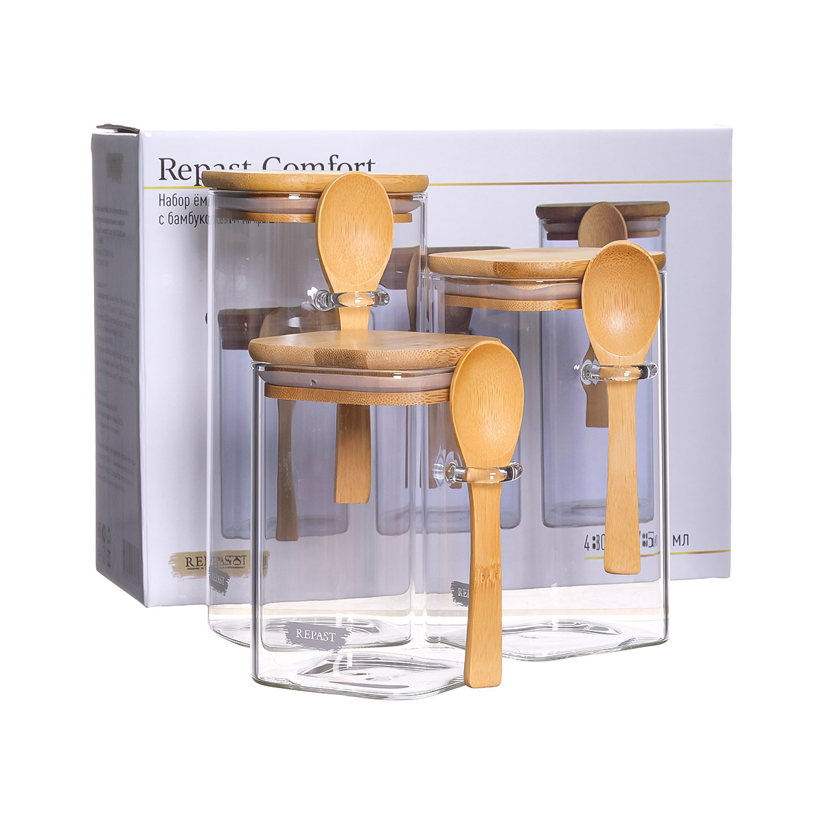 Набор ёмкостей для сыпучих продуктов Repast Comfort 480/700/850 мл (3 шт) 2