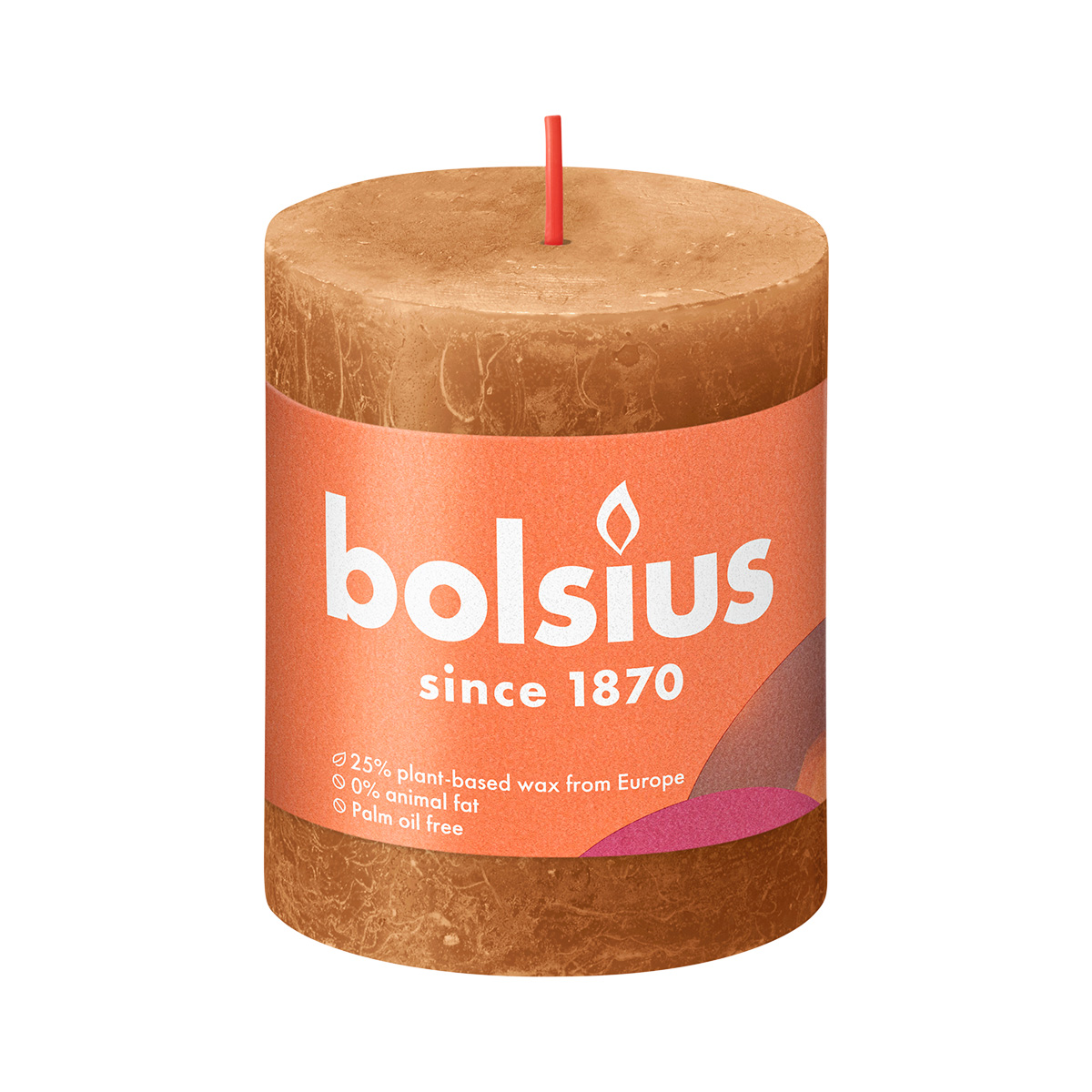 Свеча рустик Bolsius Shine 80/68 коричневая - время горения 35 часов 1