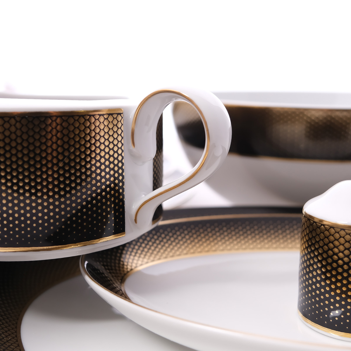 Столовый сервиз Falkenporzellan Deluxe Shape - Rio Black Gold 6 персон 25 предметов 3