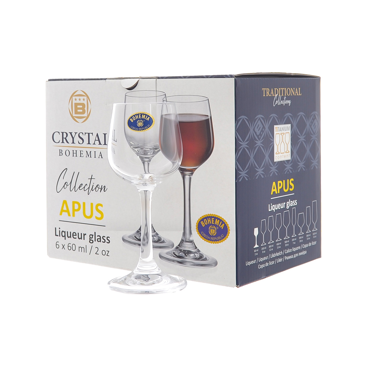 Набор рюмок Crystalite Bohemia APUS 60 мл (6 шт) 2