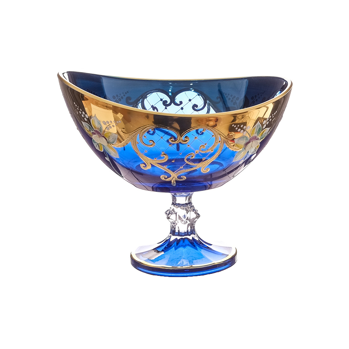 Конфетница на ножке голубая AS Crystal 21 см (1шт) 1