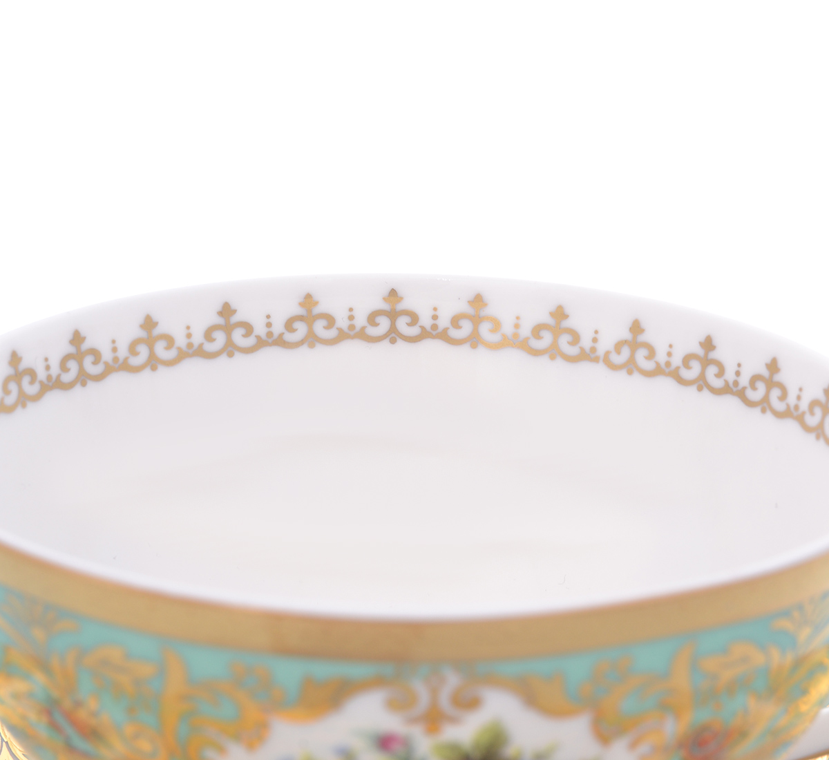 Набор чайных пар Falkenporzellan Opal Seladon Gold (6 пар) 2