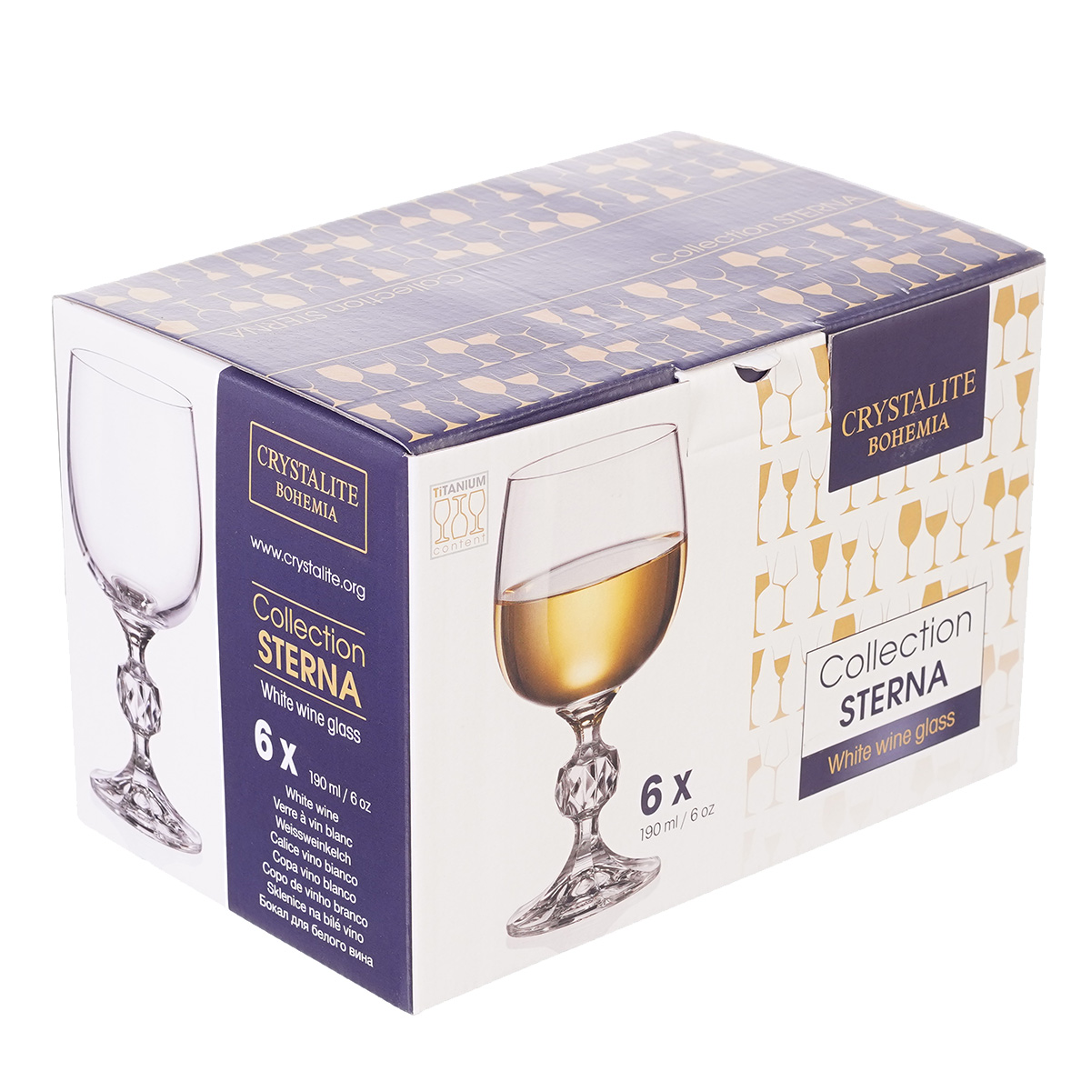 Набор бокалов для вина Crystalite Bohemia Sterna/Klaudie 190мл (6 шт) 2