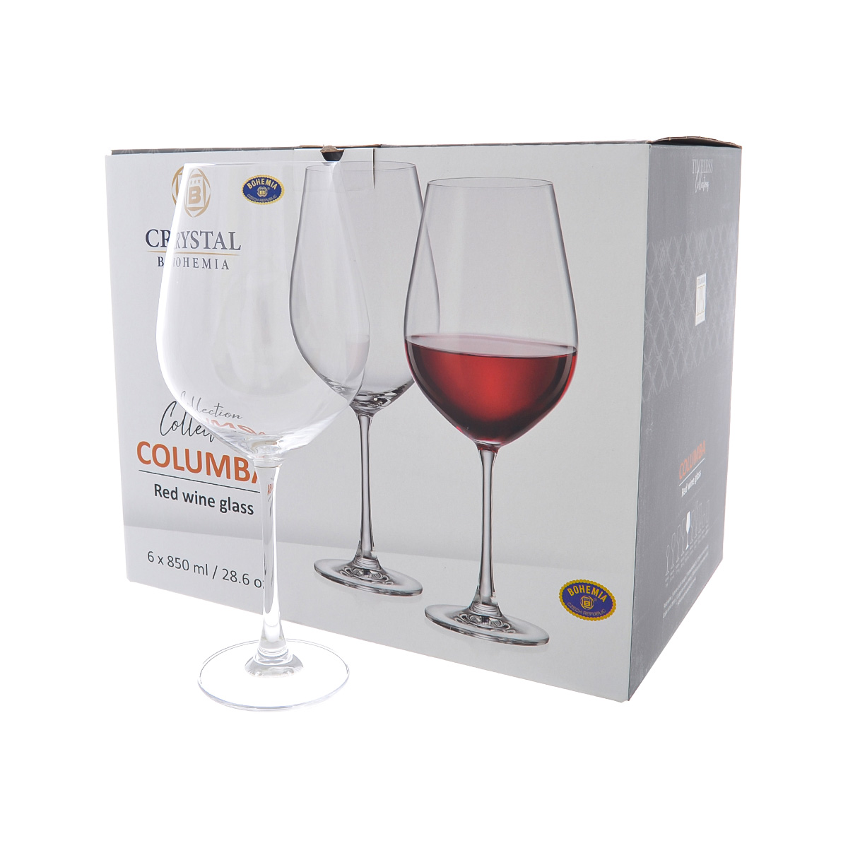 Набор бокалов для вина Crystalite Bohemia Columba 850 мл (6 шт) 3