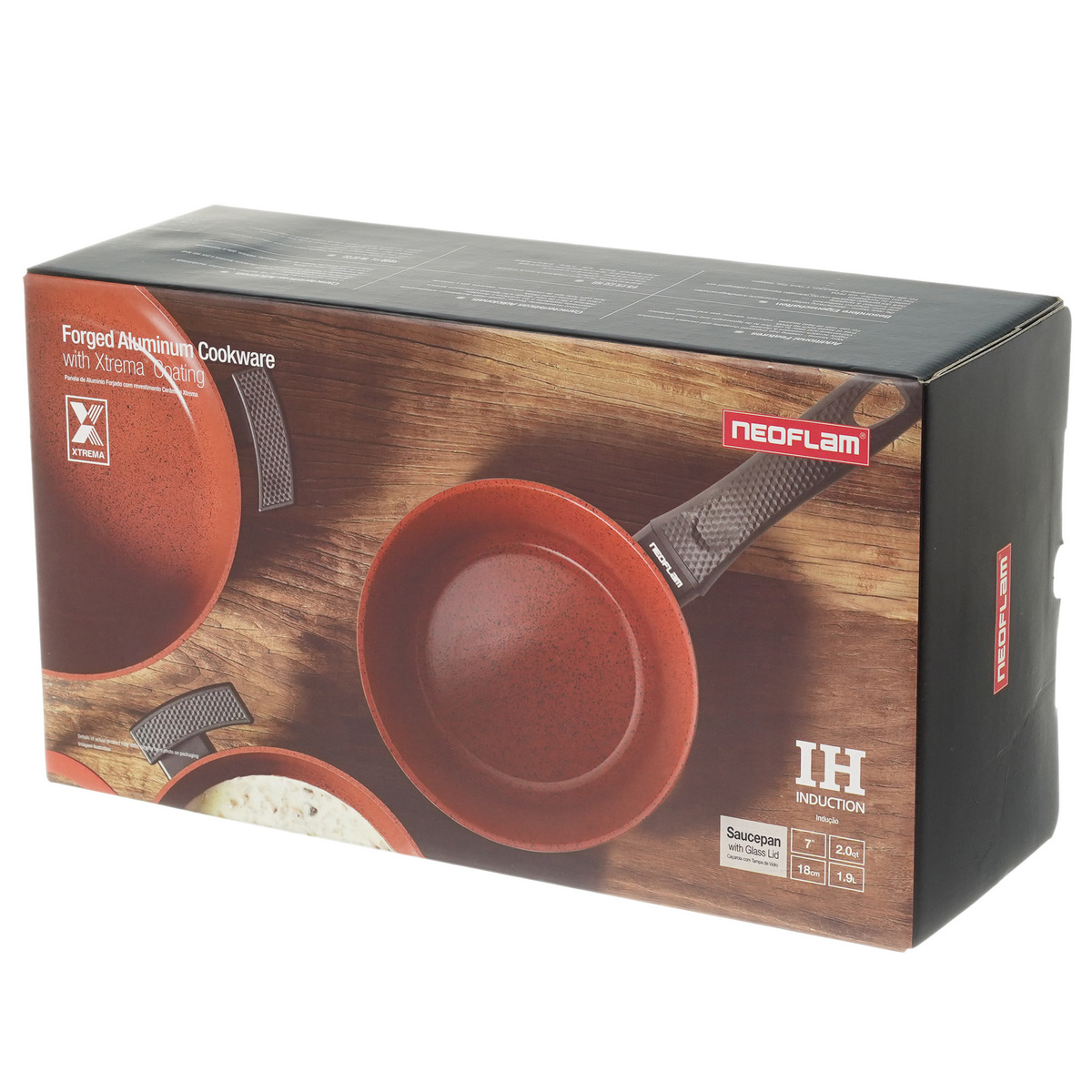 Ковш со стеклянной крышкой Neoflam De Chef 2 л, 18 см (индукция) 8
