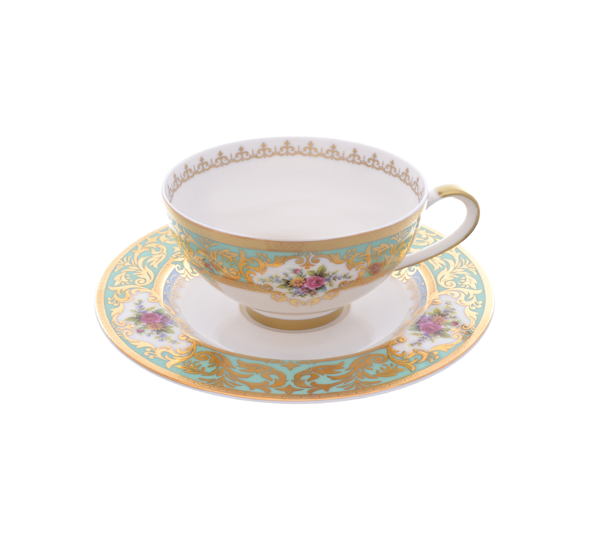 Набор чайных пар Falkenporzellan Opal Seladon Gold (6 пар) 1