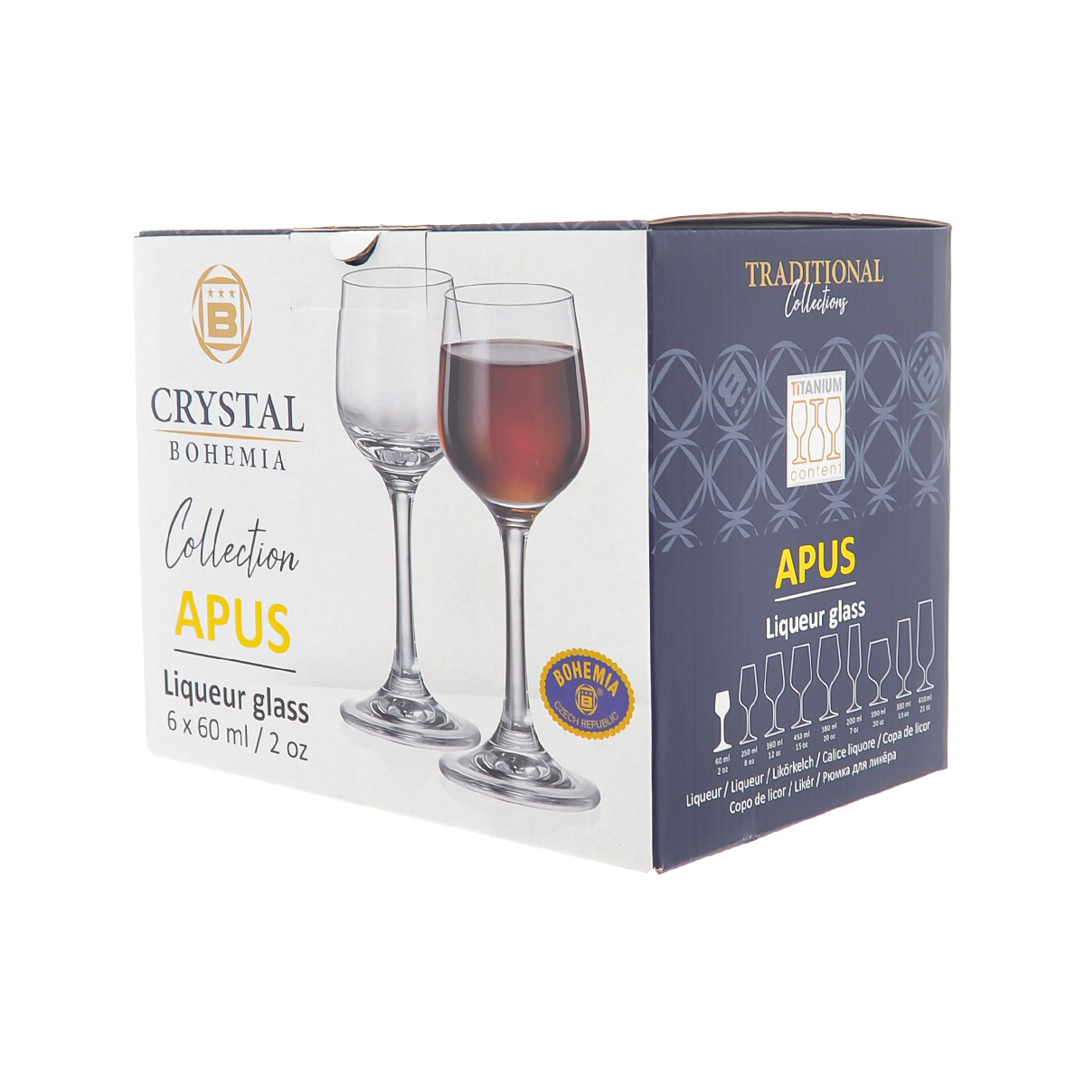 Набор рюмок Crystalite Bohemia APUS 60 мл (6 шт) 1