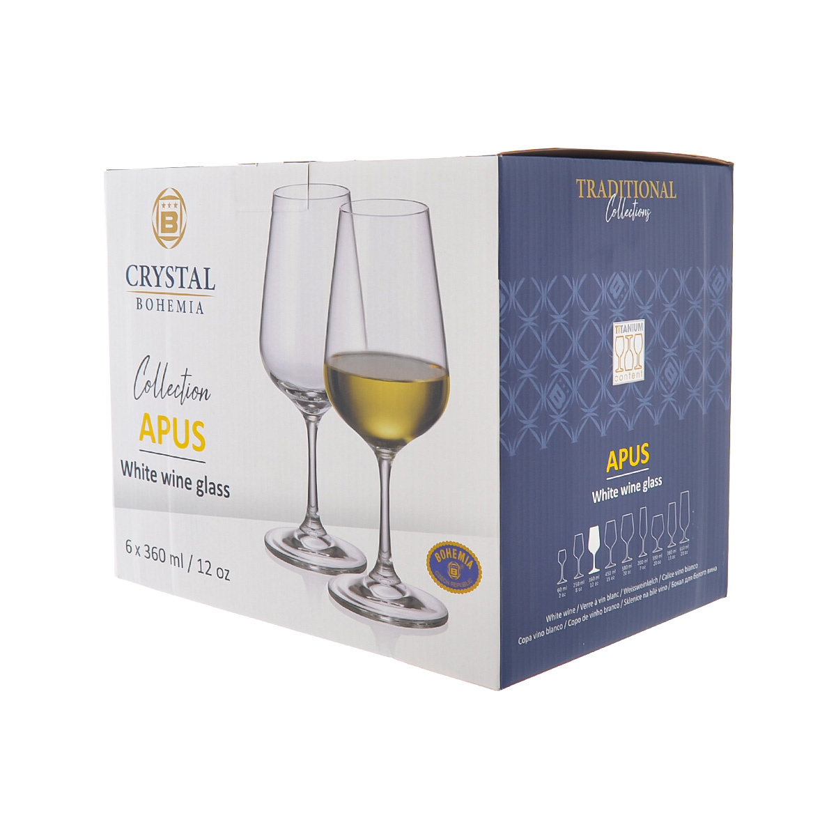 Набор бокалов для вина Crystalite Bohemia APUS 360 мл (6 шт) 2