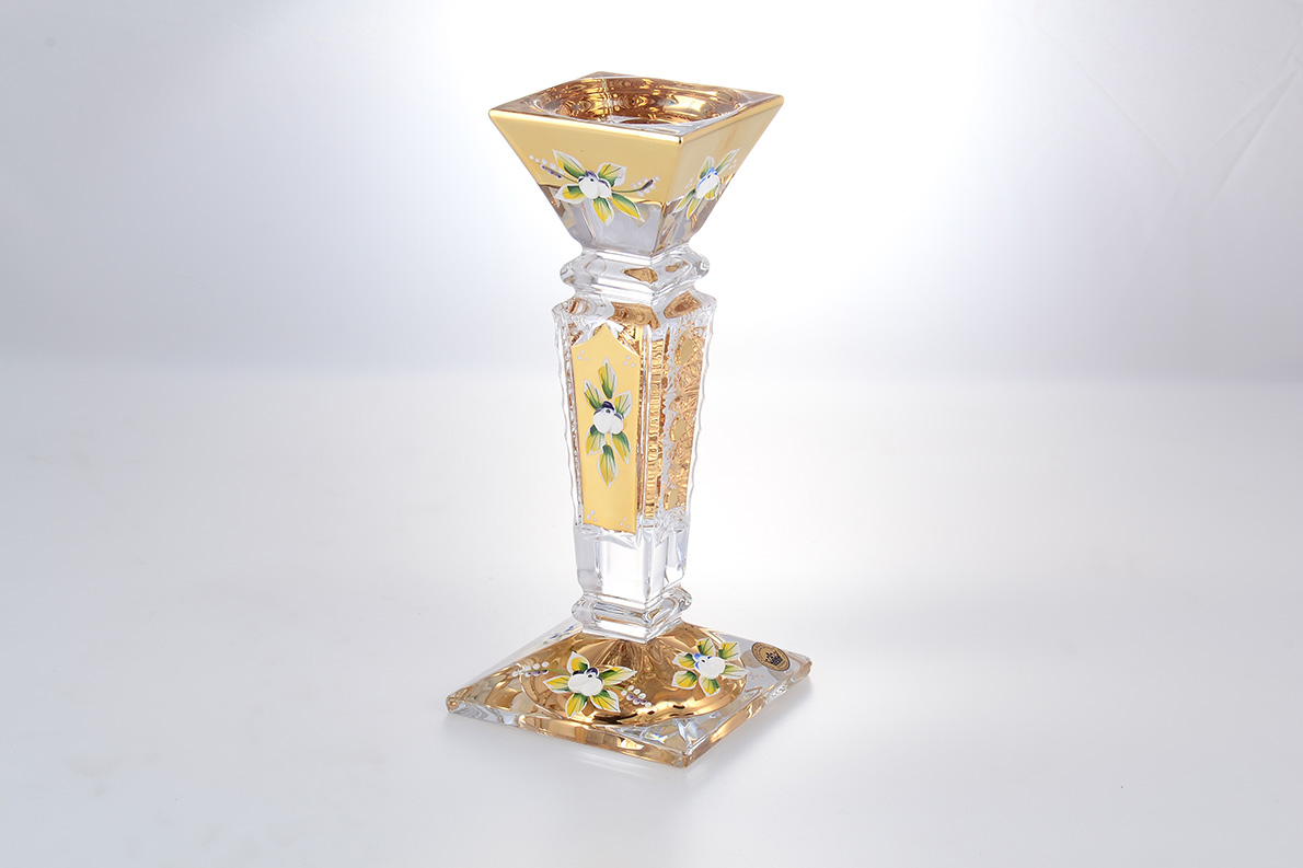 Подсвечник Bohemia Max Crystal Золото 25см