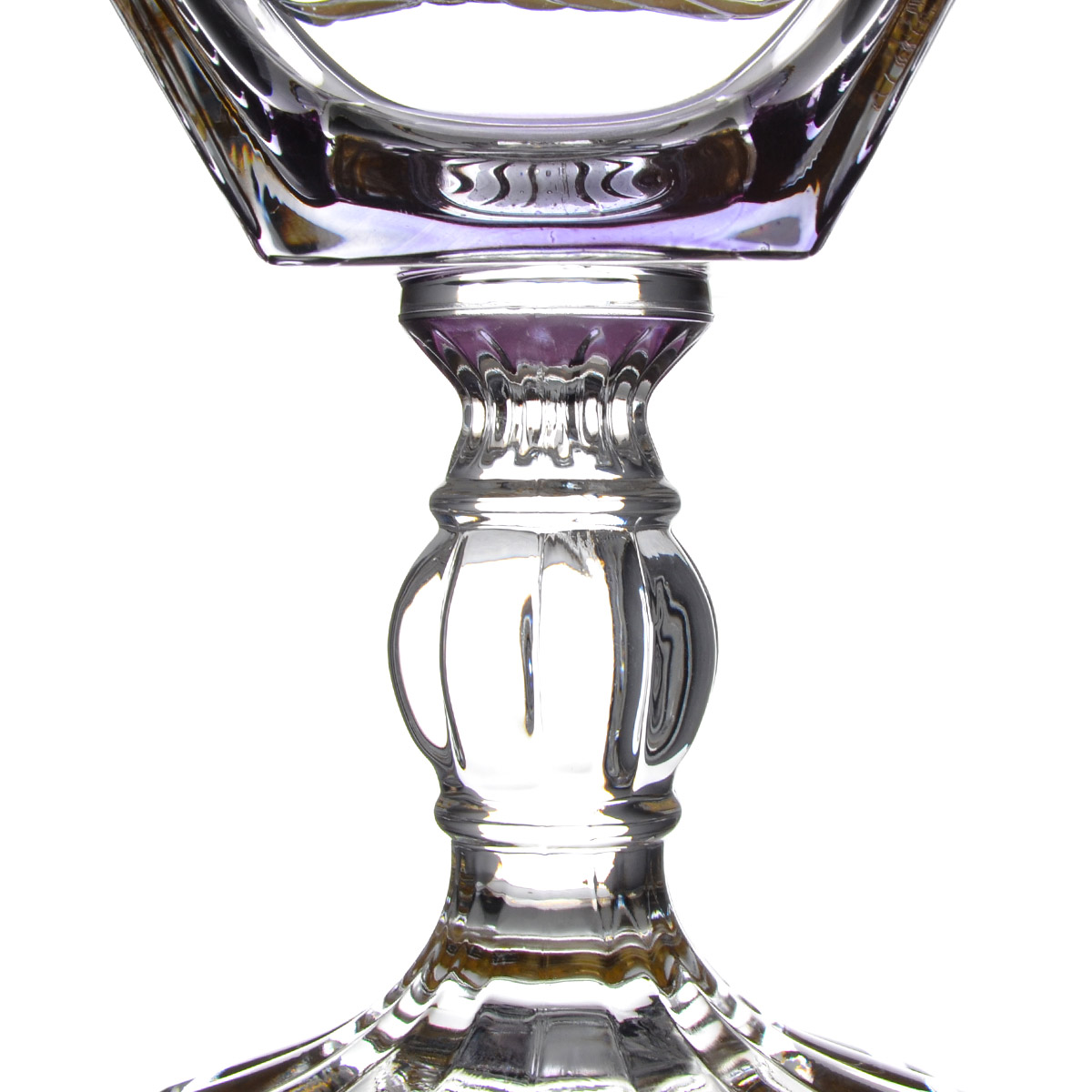 Конфетница на ножке с крышкой TIMON Violet/Gold 28*17см 5