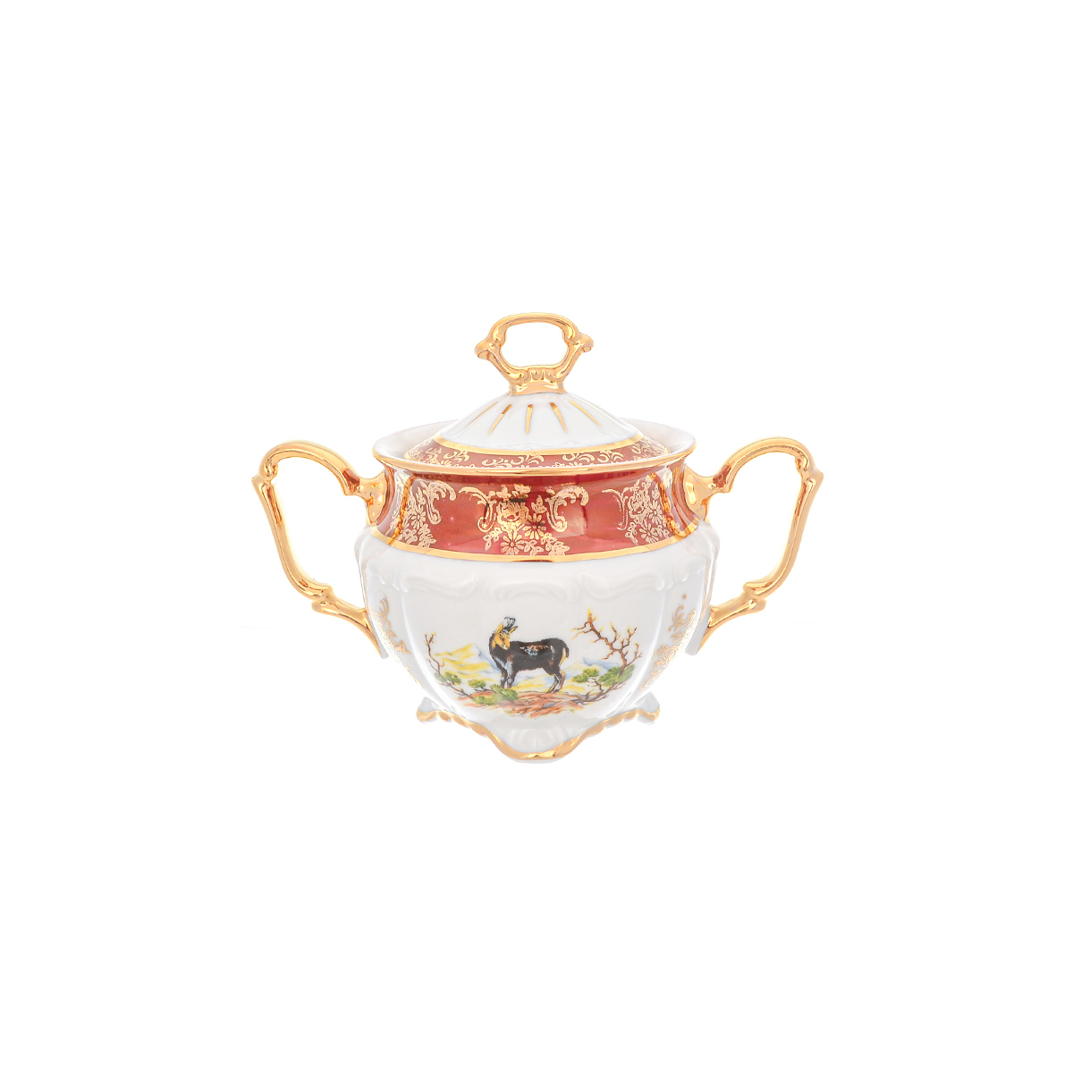Кофейный сервиз Repast Охота красная Мария-тереза 15 предметов на 6 персон 4