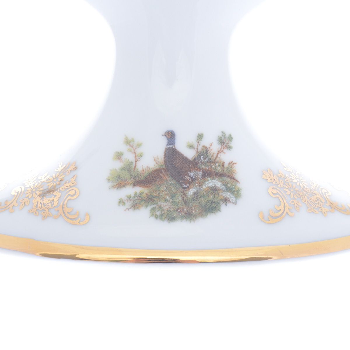 Блюдо овальное на ноге Queen's Crown Aristokrat Охота бежевая 36 см 6