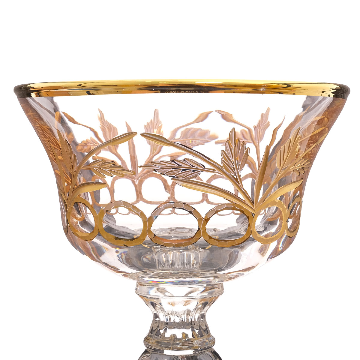 Конфетница на ножке TIMON Tiziano Golden/Palm 16,5*13 см 3