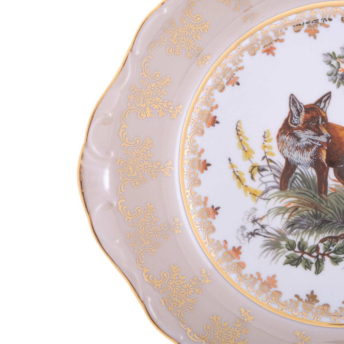 Блюдо круглое Crown Aristokrat Охота бежевая 27 см 3