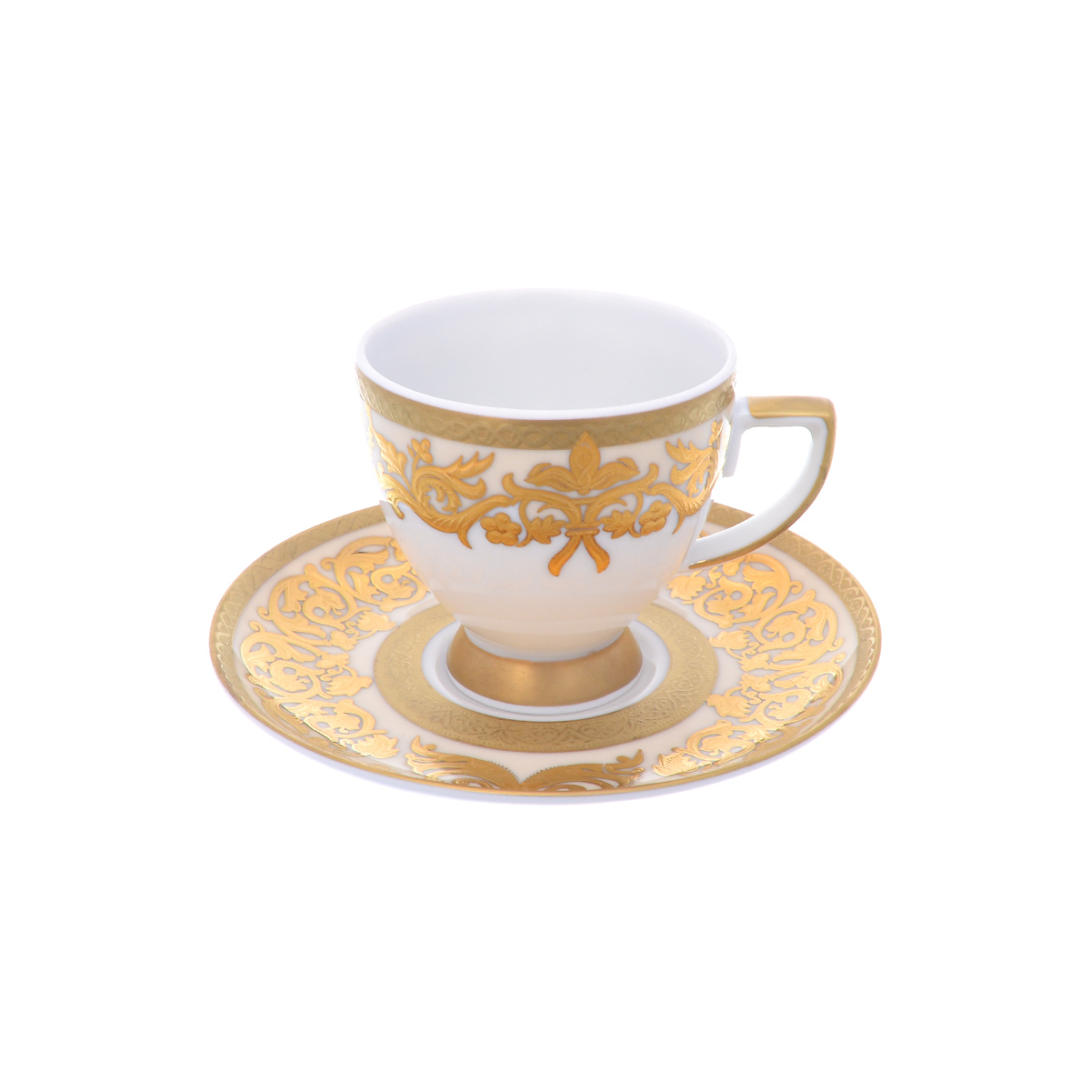 Набор кофейных пар Falkenporzellan Natalia creme gold 100мл 1