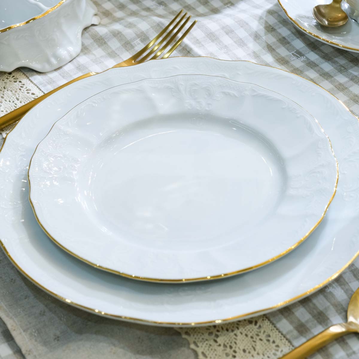 Набор тарелок Bernadotte Белый узор 25 см(6 шт) 4