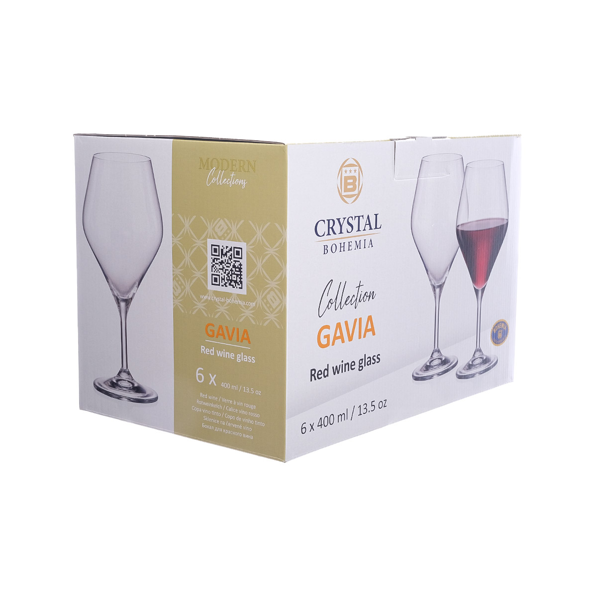 Набор бокалов для вина Crystalite Bohemia GAVIA 400 мл (6 шт) 2