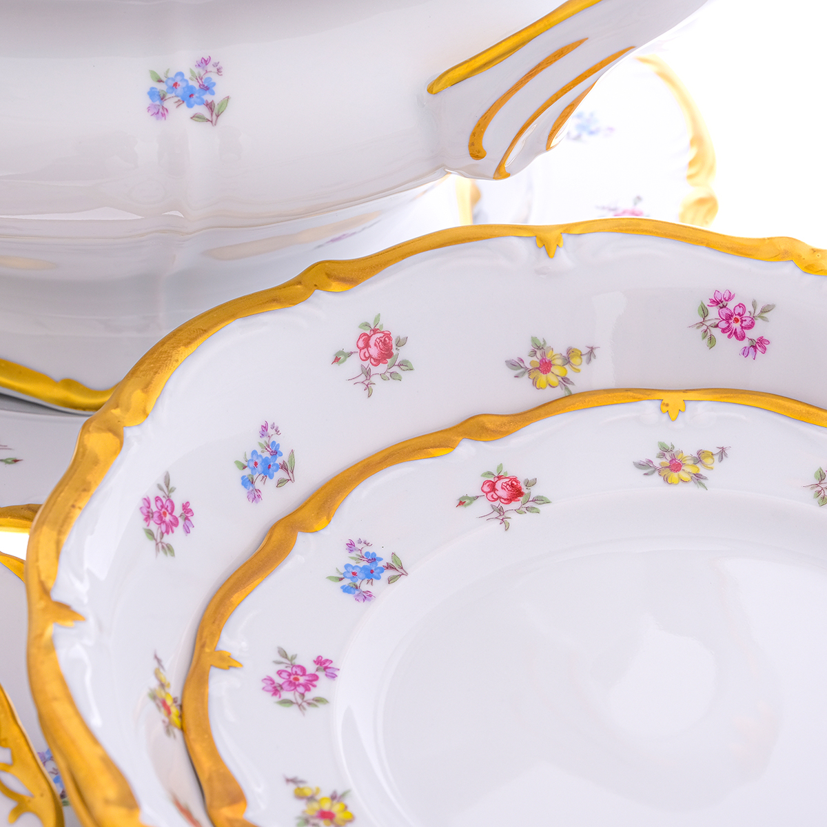Столовый сервиз Queen's Crown Мелкие цветы на 6 персон 26 предметов (без супника) 4