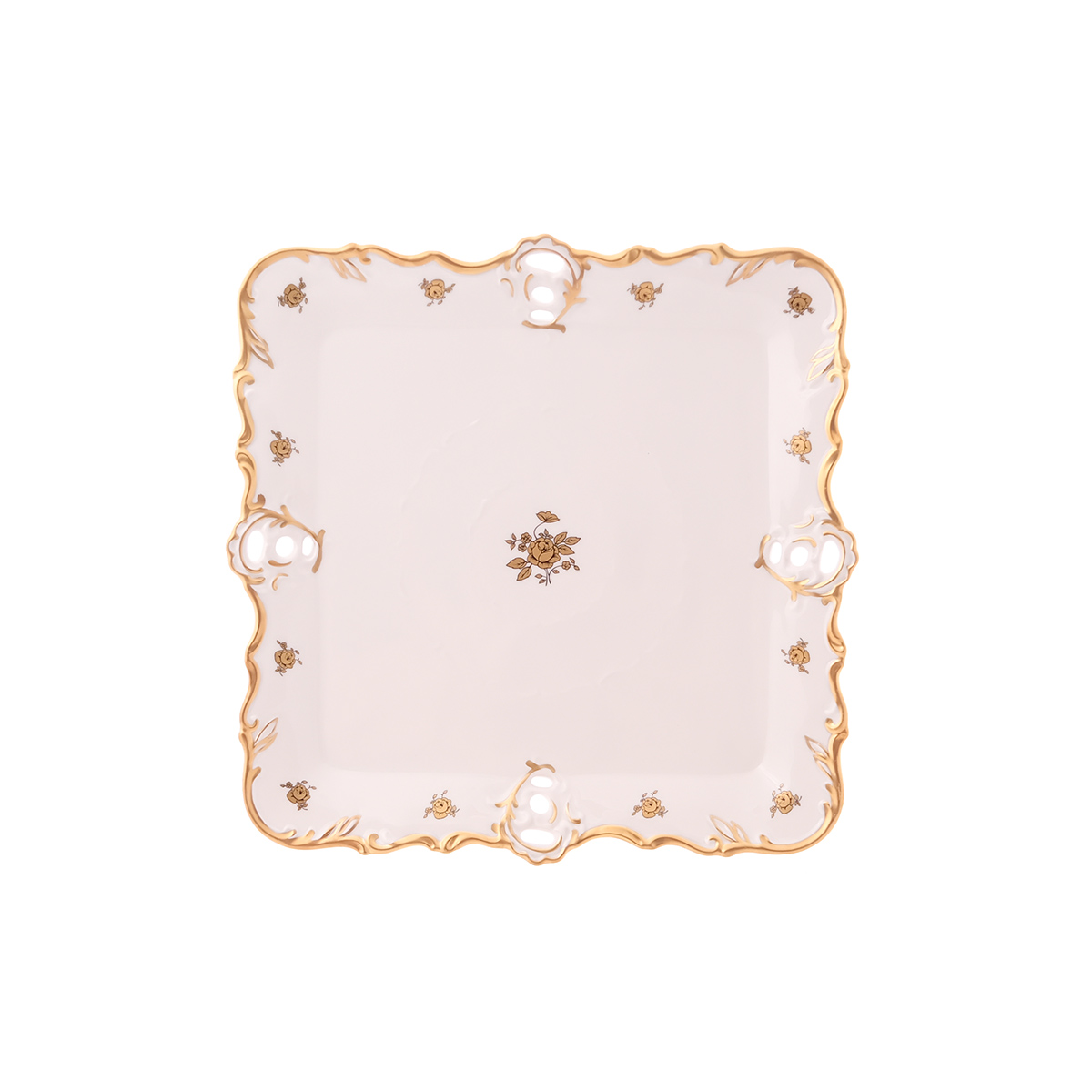 Блюдо квадратное Queen's Crown Золотая роза 32x32 см 1