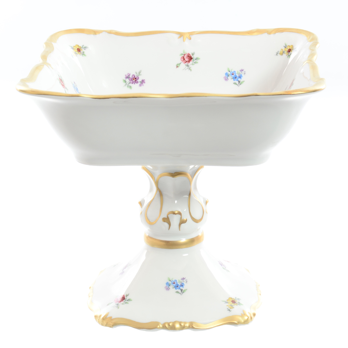 Салатник квадратный глубокий на ножке Queen's Crown 1