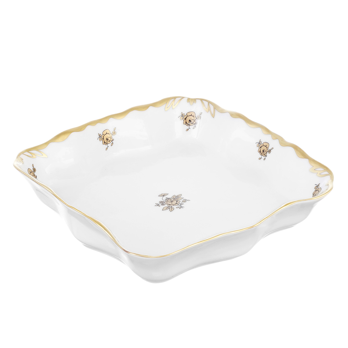 Салатник квадратный Queen's Crown Золотая роза 19 см 1