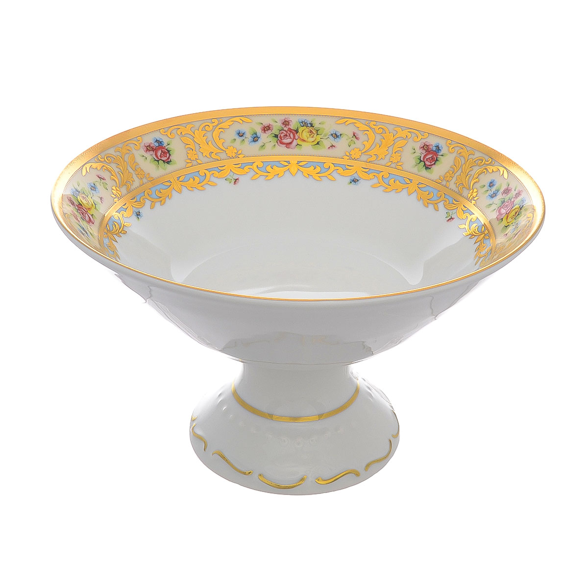 Фруктовница на ножке Falkenporzellan Vienna Creme Gold 24 см 1