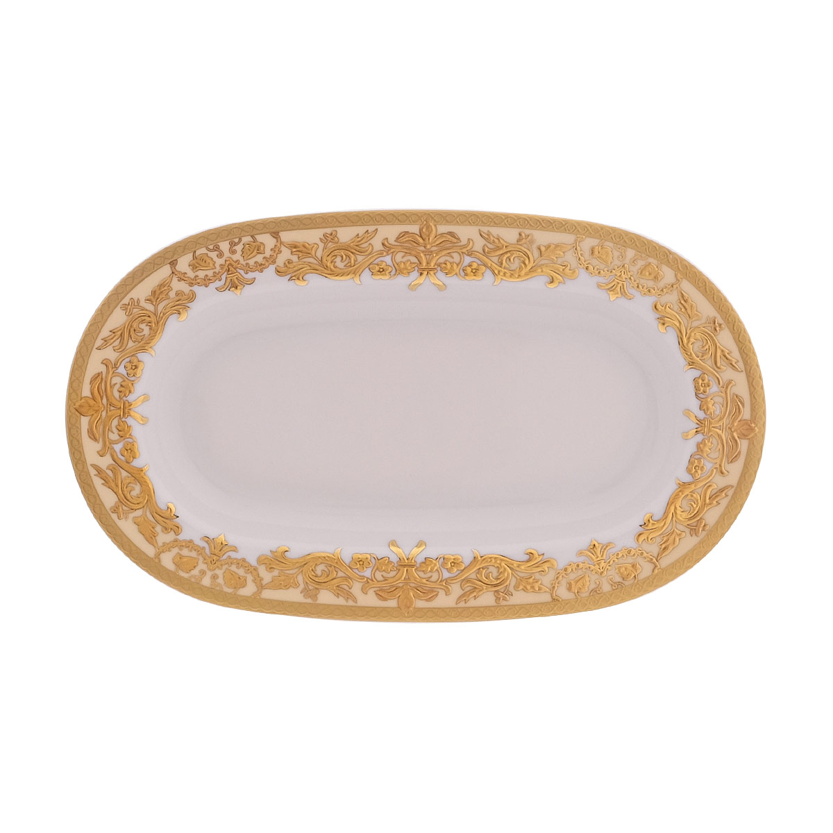 Блюдо овальное Falkenporzellan Natalia creme gold 24 см 1