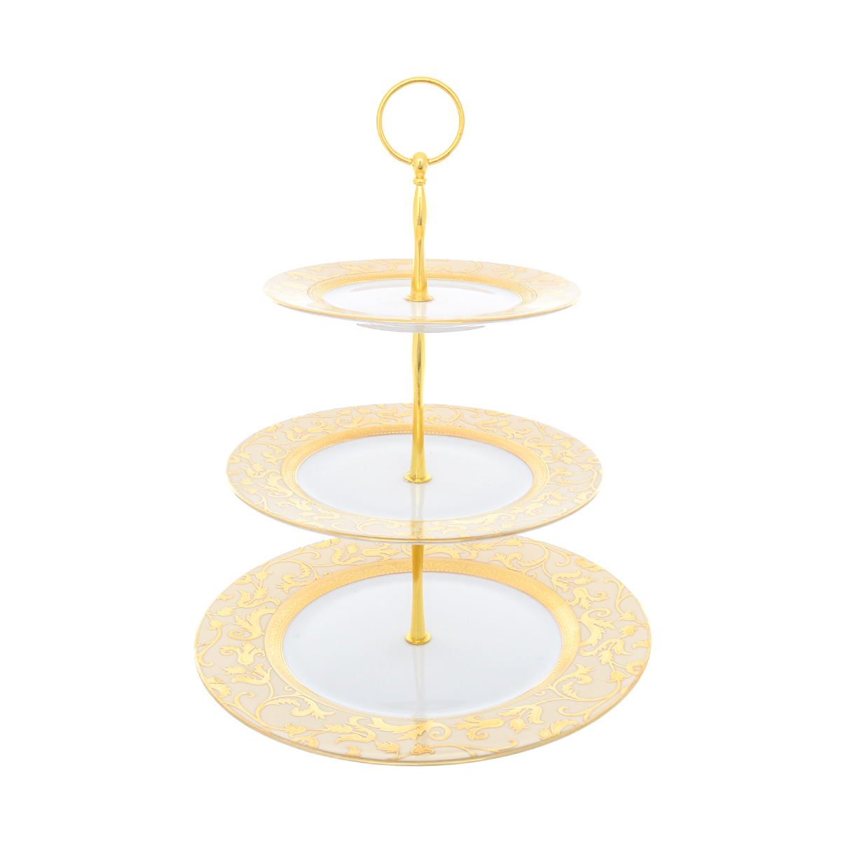 Этажерка (Горка) три яруса Falkenporzellan Tosca Creme Gold 1
