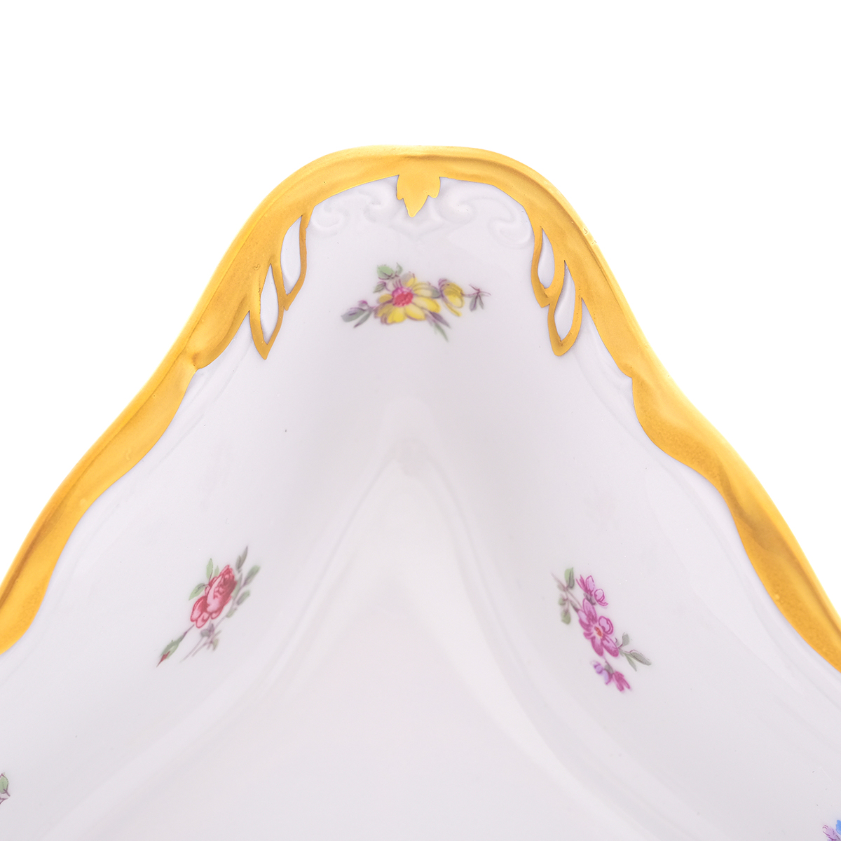 Салатник треугольный Queen's Crown Мелкие цветы 22см 3
