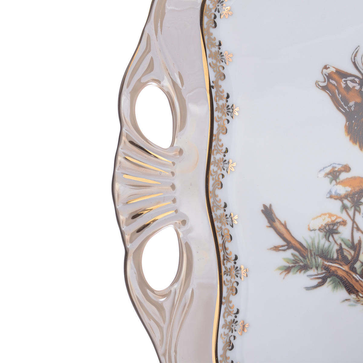 Блюдо квадратное Queen's Crown Aristokrat Охота бежевая 30*25 см 4
