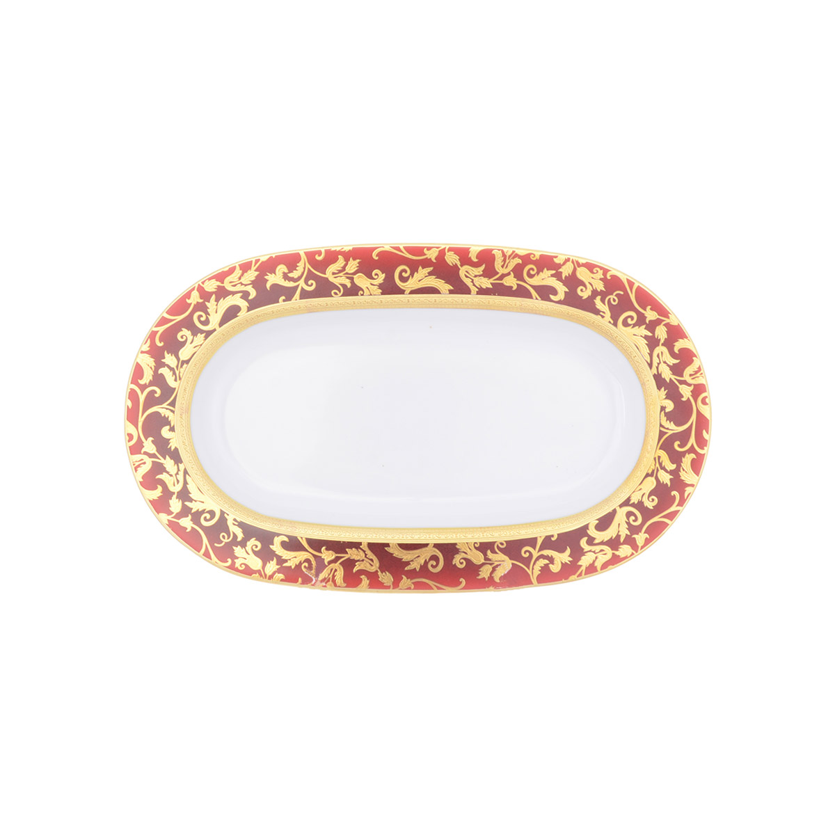 Блюдо Falkenporzellan Constanza Tosca Bordeaux Gold 24 см 1